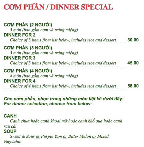 Menu of Pho Hung photo19