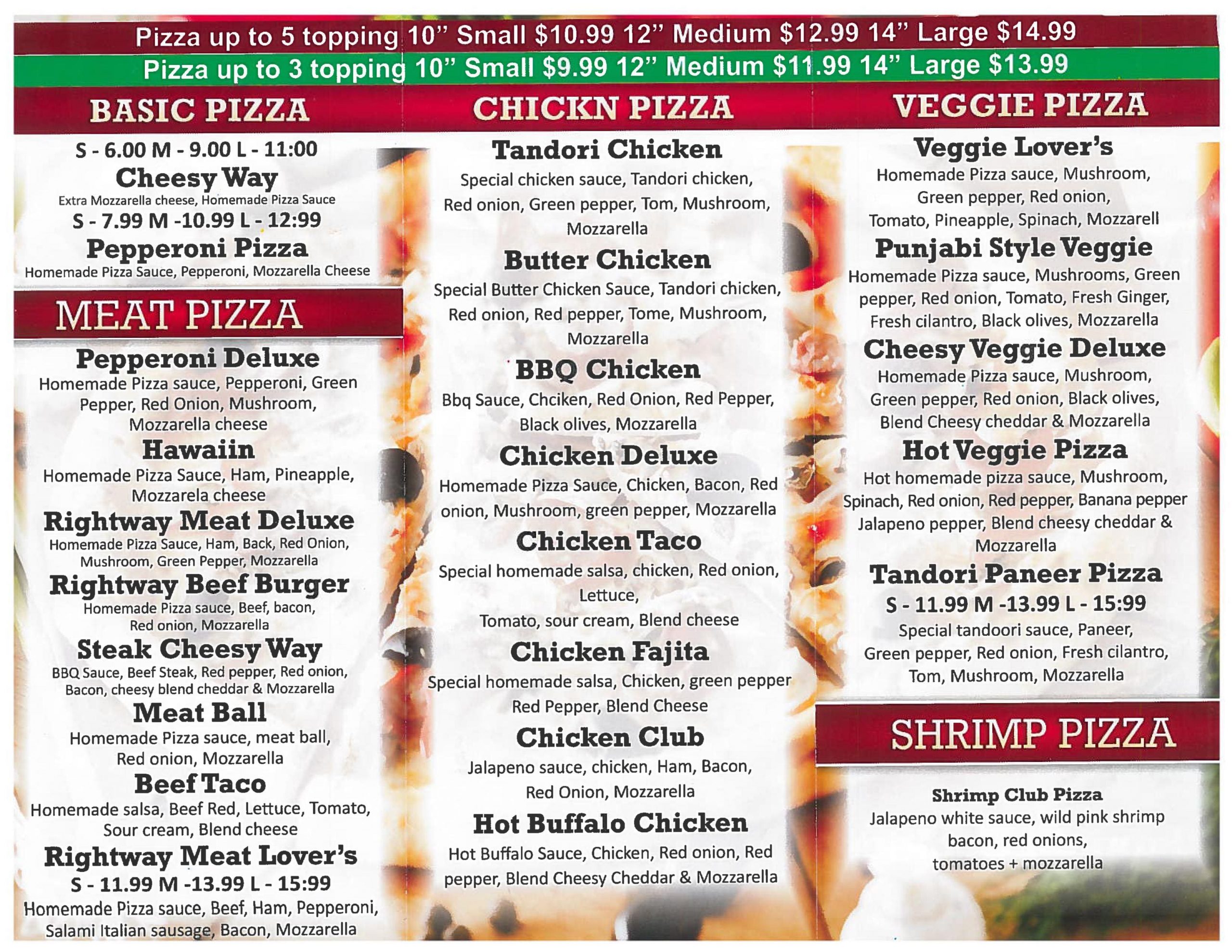 Menu of Rightway Pizza photo3