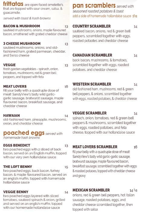 Menu of The Loft at Sandyview Farms photo4