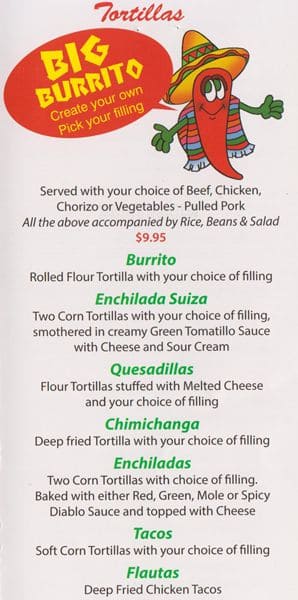 Menu of Mexico Lindo photo4