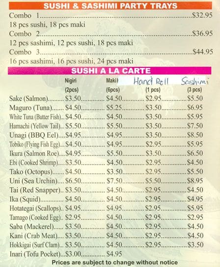 Menu of Echo Sushi photo12