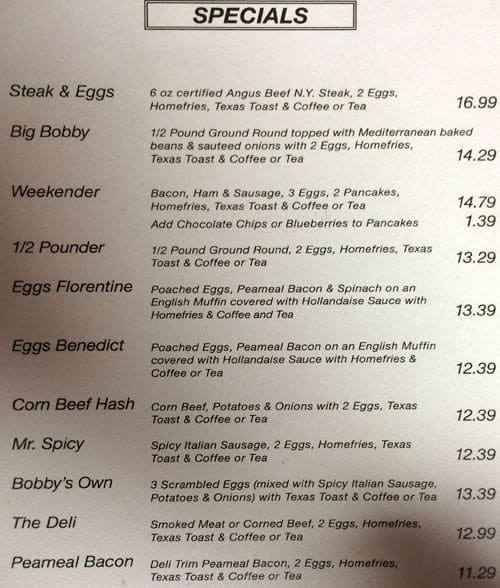 Menu of Bobby’s Hideaway photo3