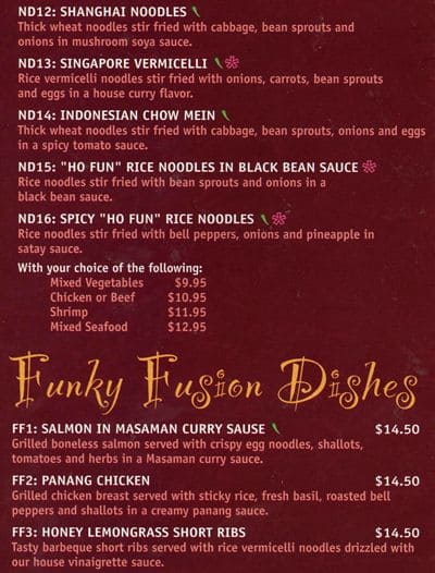 Menu of Funky Thai 2 Go photo7