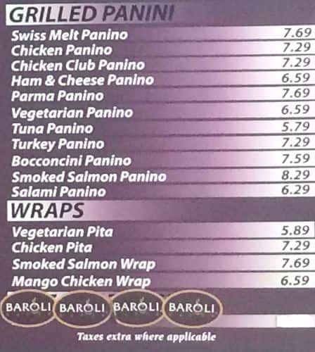 Menu of Baroli Caffe photo3