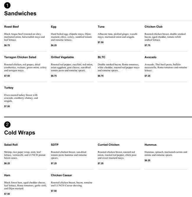 Menu of LUNCH photo2