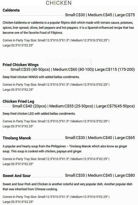 Menu of Bella’s Lechon photo9