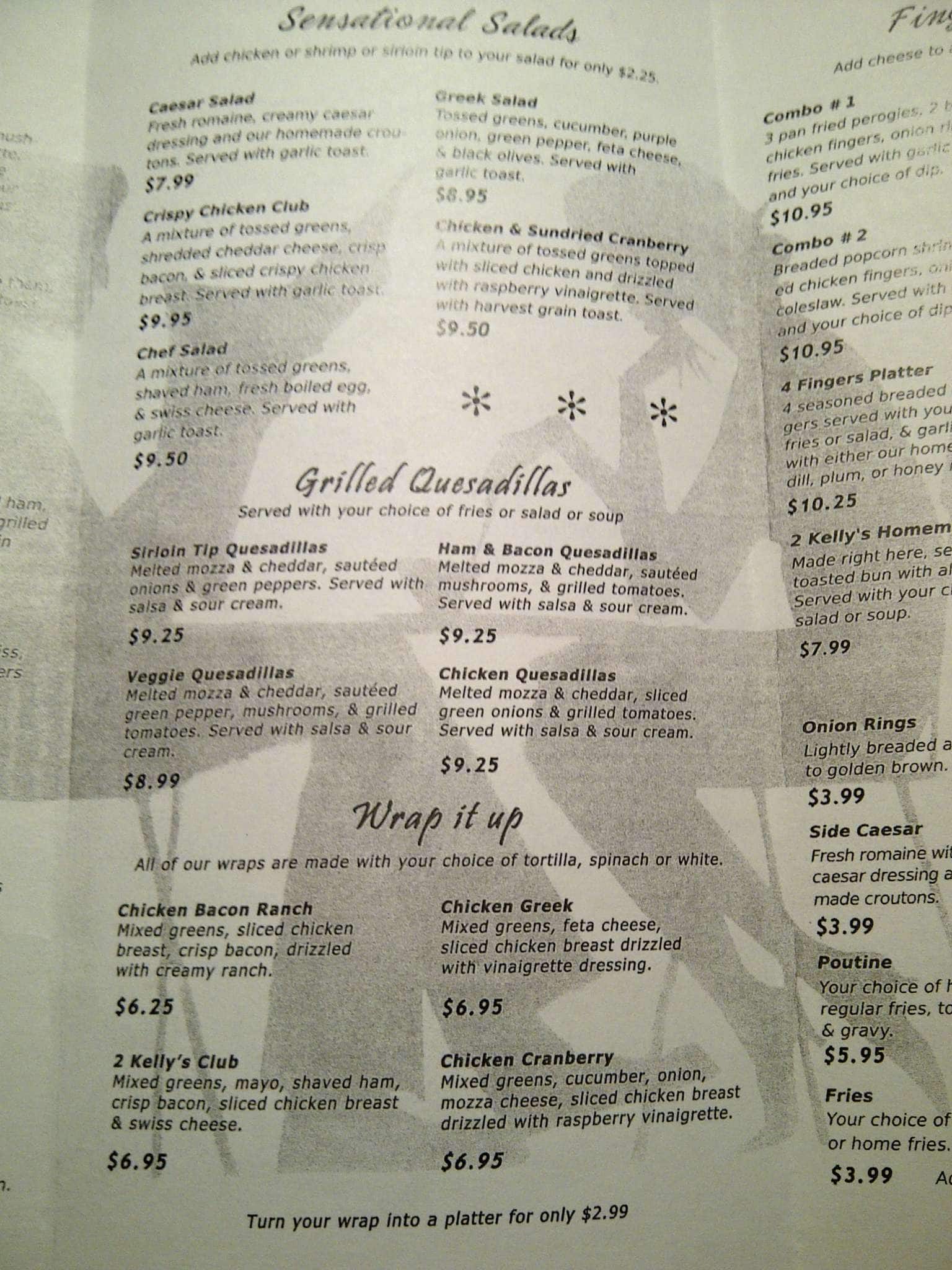 Menu of 2 Kelly’s Cafe photo3