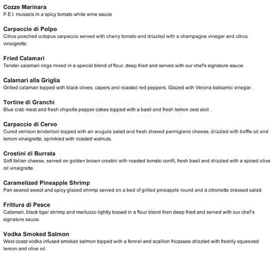 Menu of Sapore By Zafferano photo2