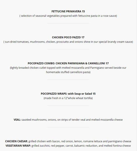 Menu of Poco Pazzo photo14