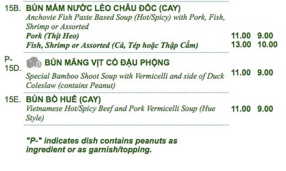 Menu of Pho Hung photo6