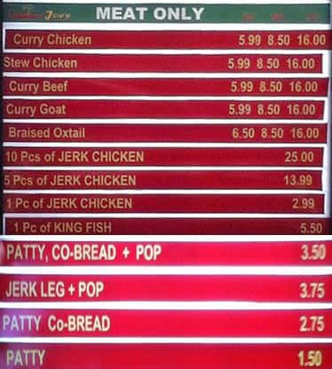 Menu of Tropical Joe’s photo5