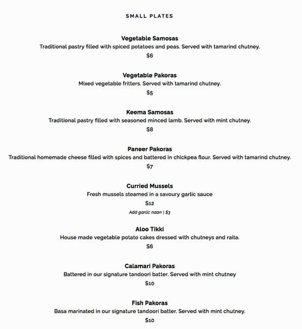 Menu of Sizzling Tandoor Restaurant photo2