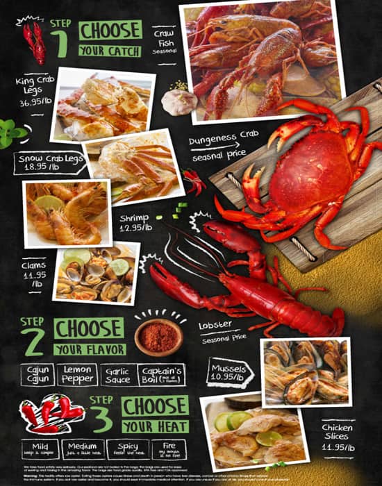 Menu of The Captain’s Boil photo2