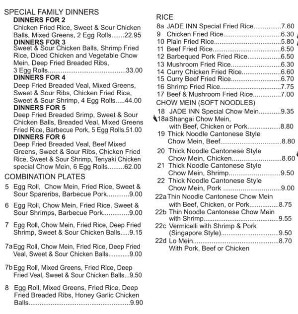 Menu of Jade Inn photo2