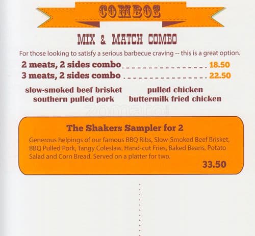 Menu of Shakers Smokehouse photo2