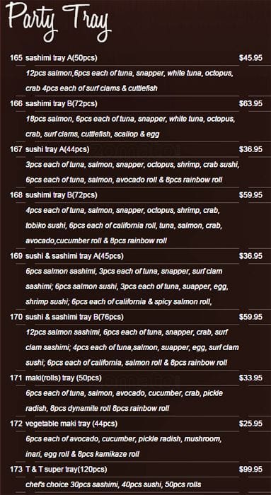 Menu of Sushi T&T photo18