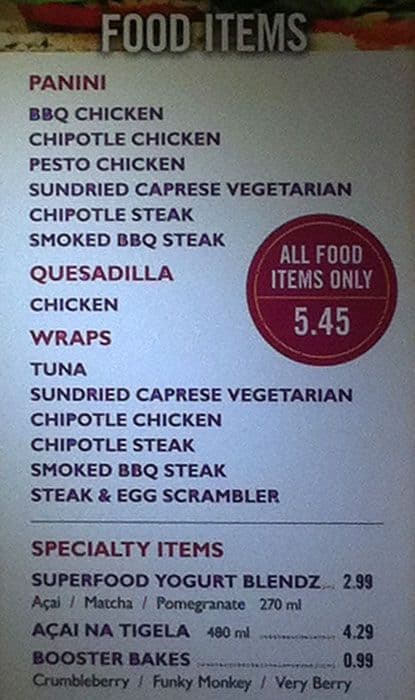 Menu of Booster Juice photo5