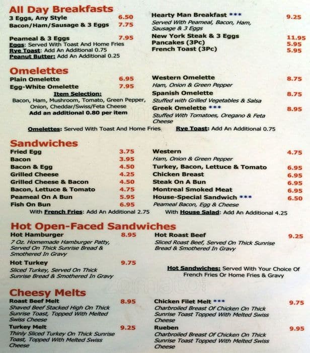 Menu of Sunrise Grill photo2