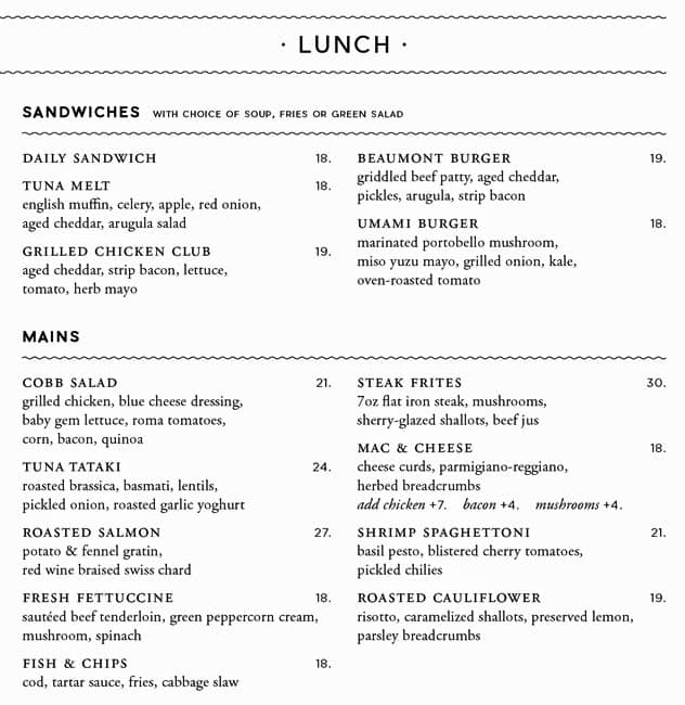 Menu of Beaumont Kitchen photo17