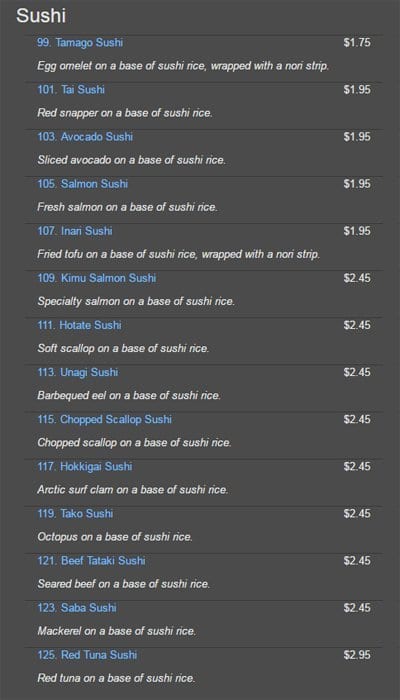 Menu of Sushi Kimu photo16