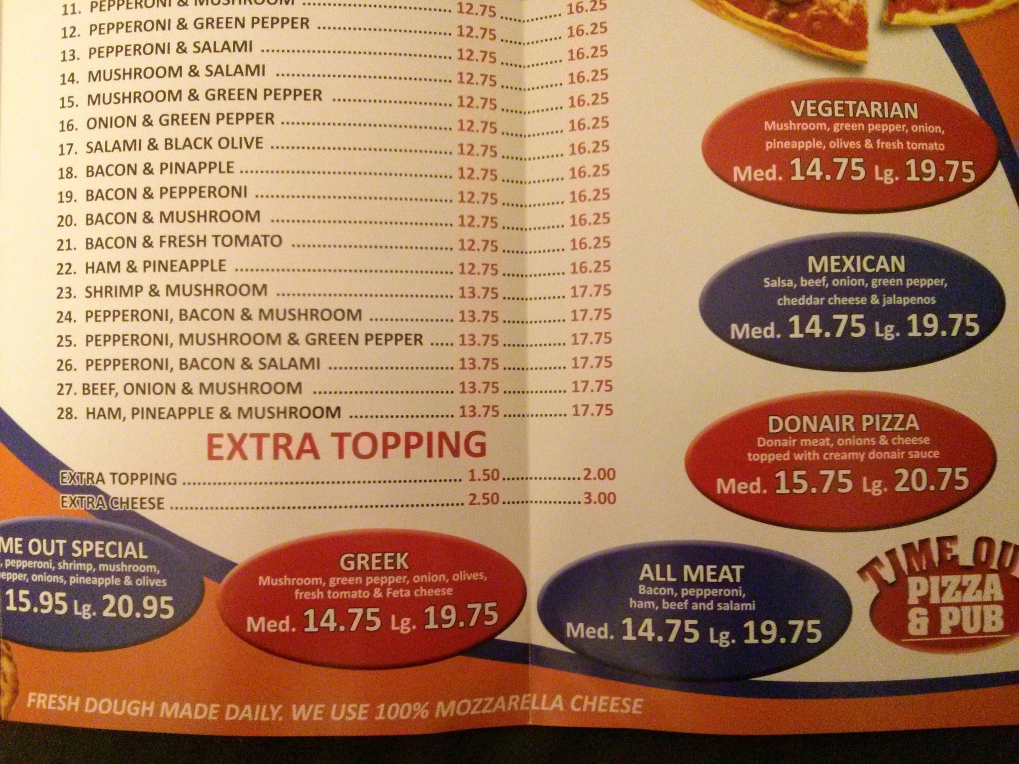 Menu of Time Out Pub photo7