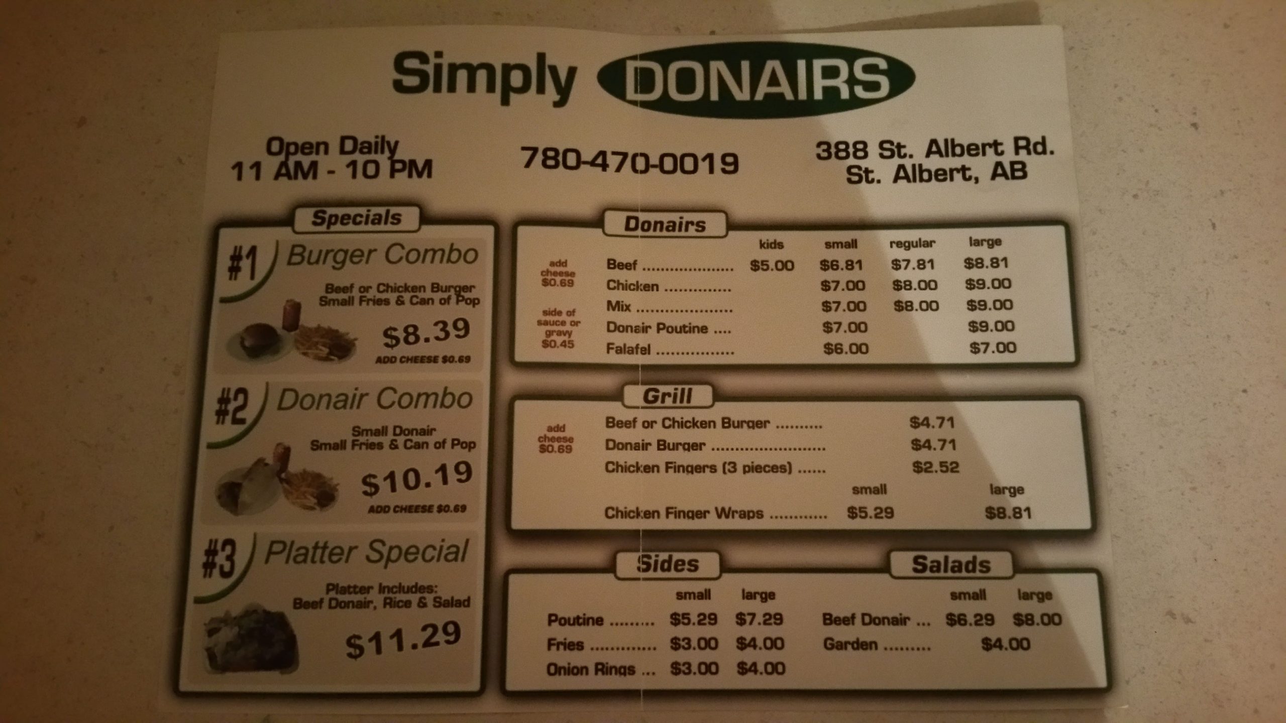 Menu of Simply Donair photo2