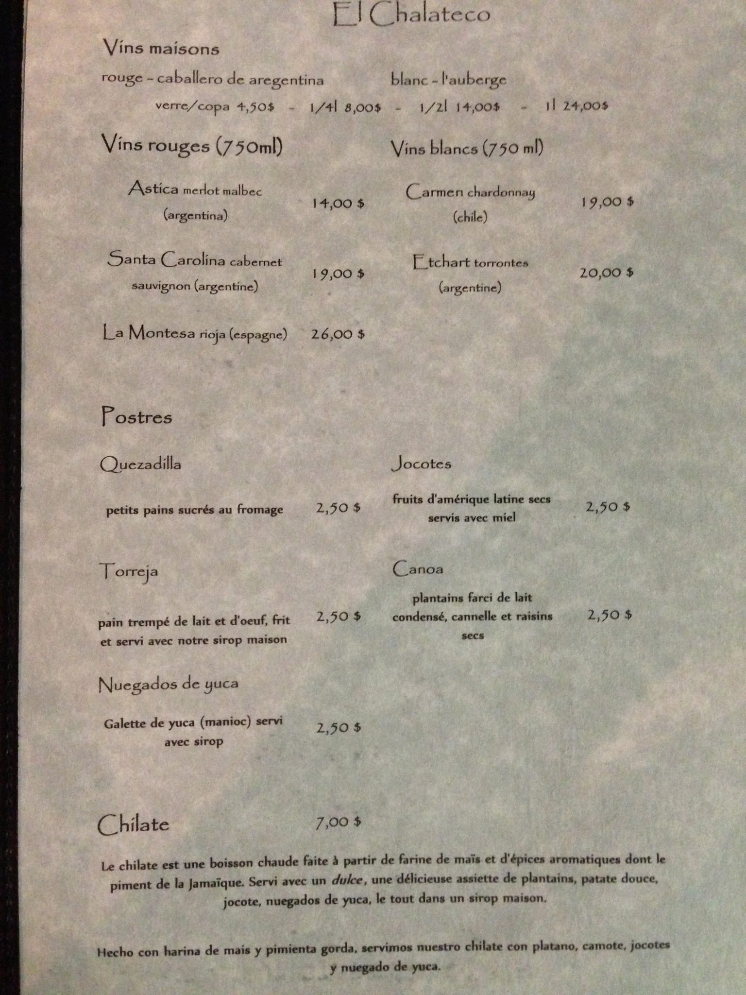 Menu of El Chalateco photo5