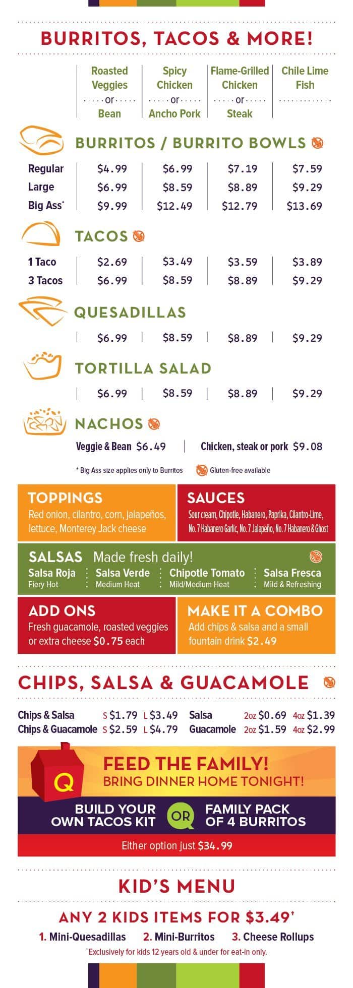 Menu of Quesada Burritos & Tacos photo2