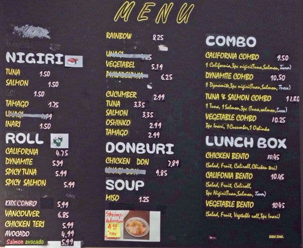 Menu of Sushi Zone photo2