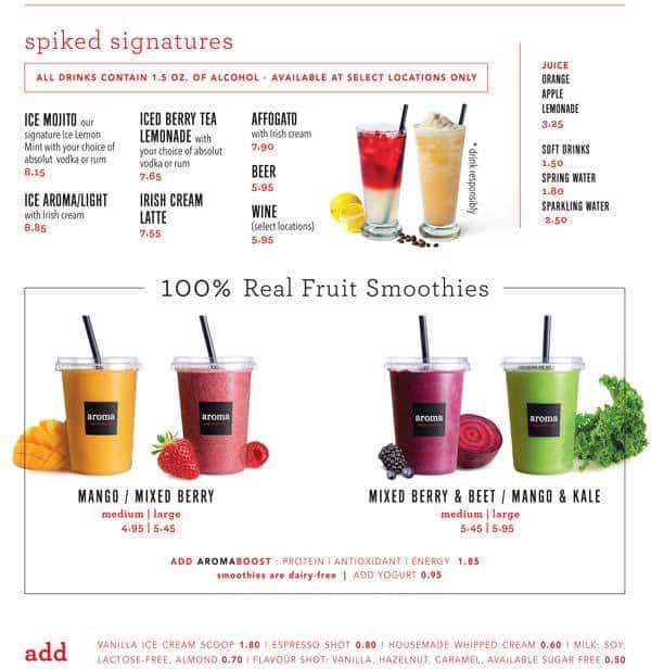 Menu of Aroma Espresso Bar photo5