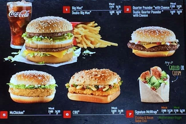 Menu of McDonald’s photo2