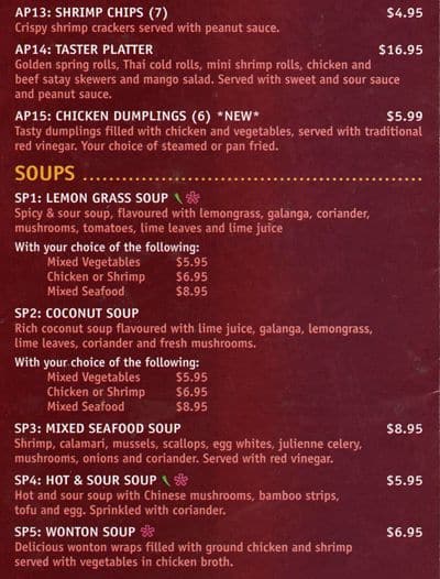 Menu of Funky Thai 2 Go photo3