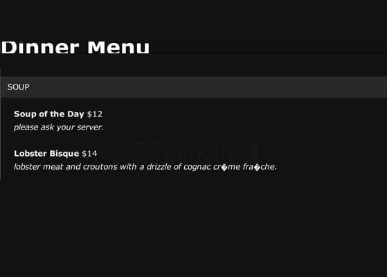 Menu of Top of Vancouver Revolving Restaurant photo9