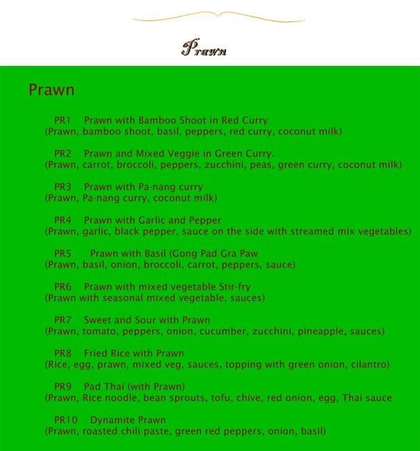 Menu of White Elephant Thai Cuisine photo2