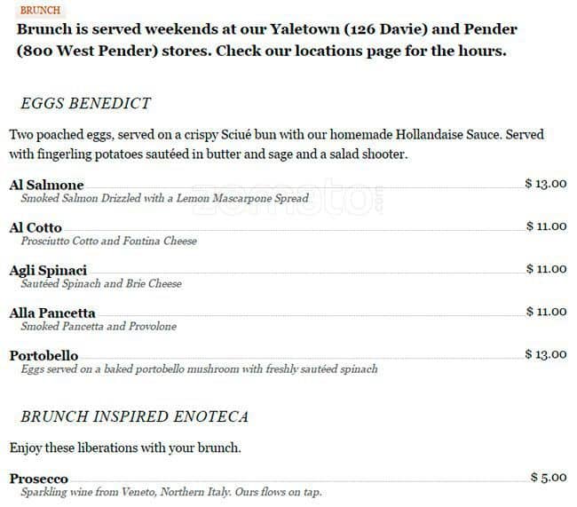 Menu of Sciue photo13