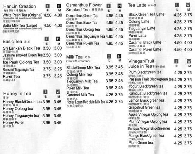 Menu of Shiny Tea photo3