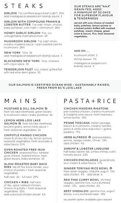 Menu of Moxie’s Grill & Bar photo4