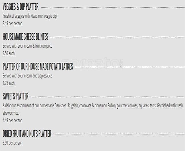 Menu of Kiva’s Restaurant & Bakery photo9