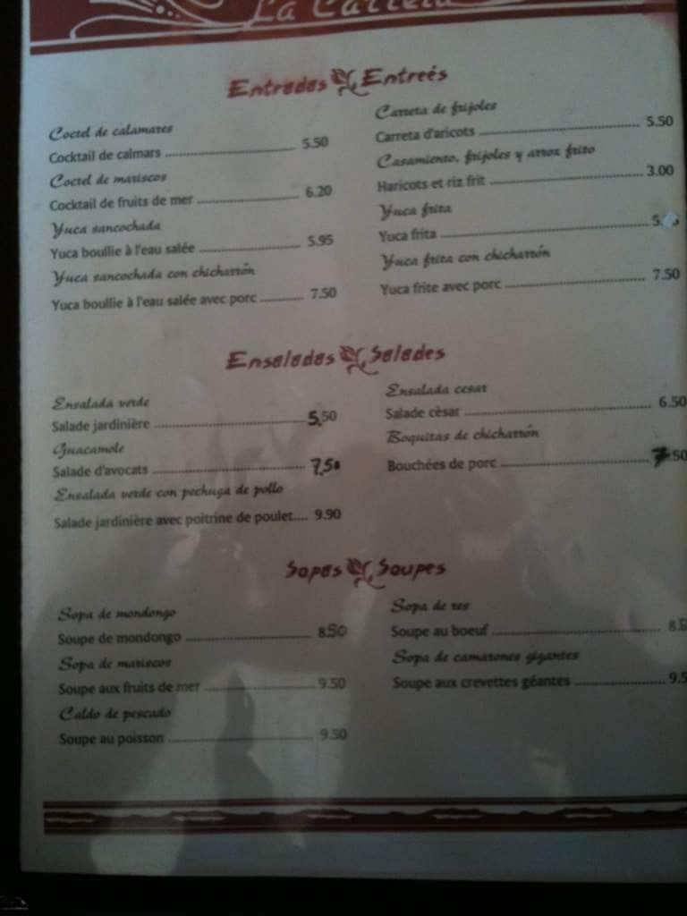 Menu of La Carreta photo3