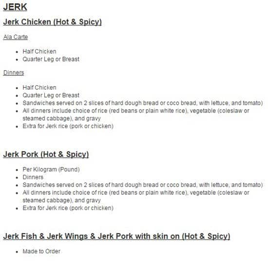 Menu of Mr. Jerk & Mr. Chin photo2
