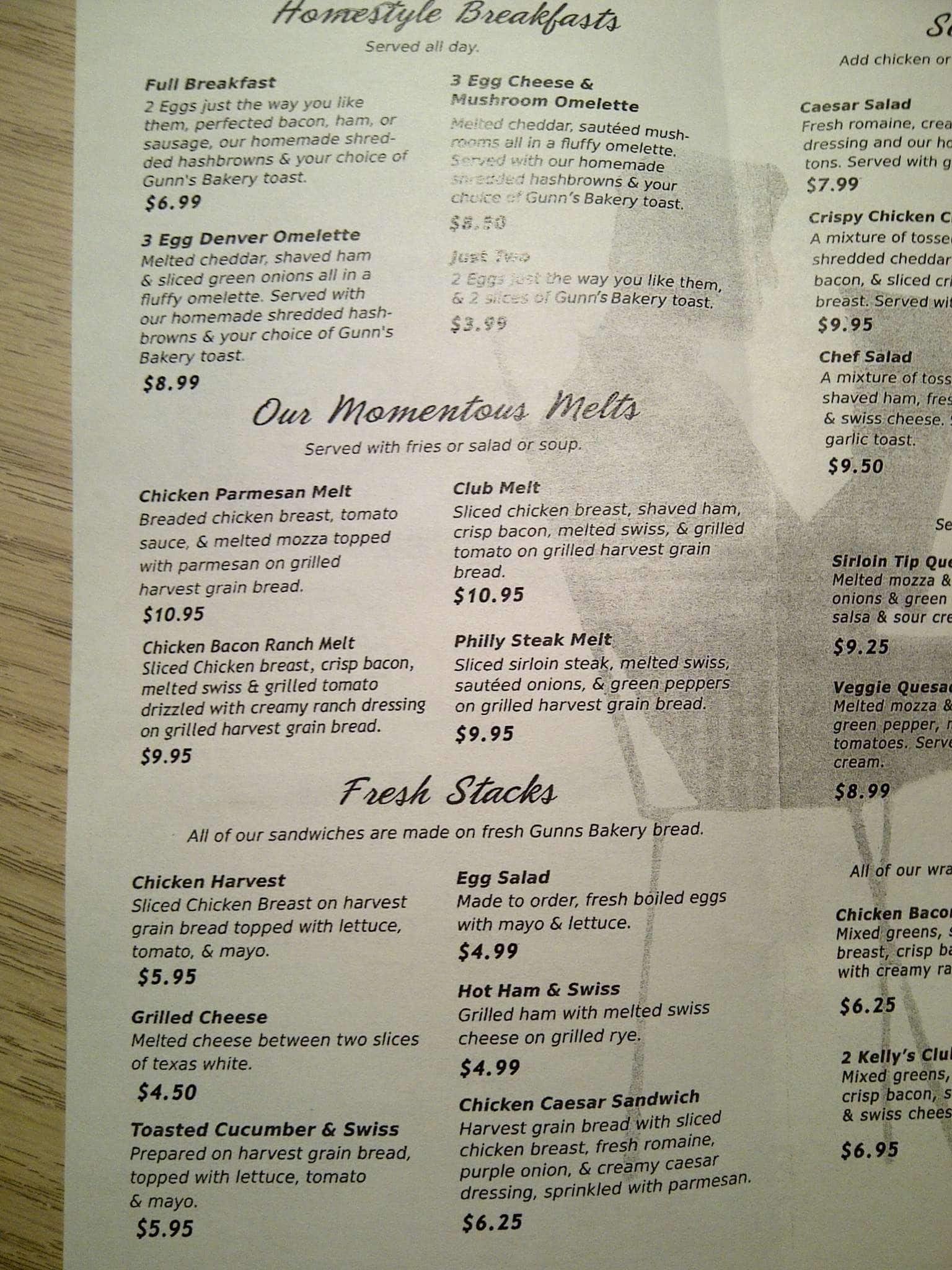 Menu of 2 Kelly’s Cafe photo2