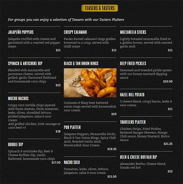 Menu of Failte Irish Pub photo4