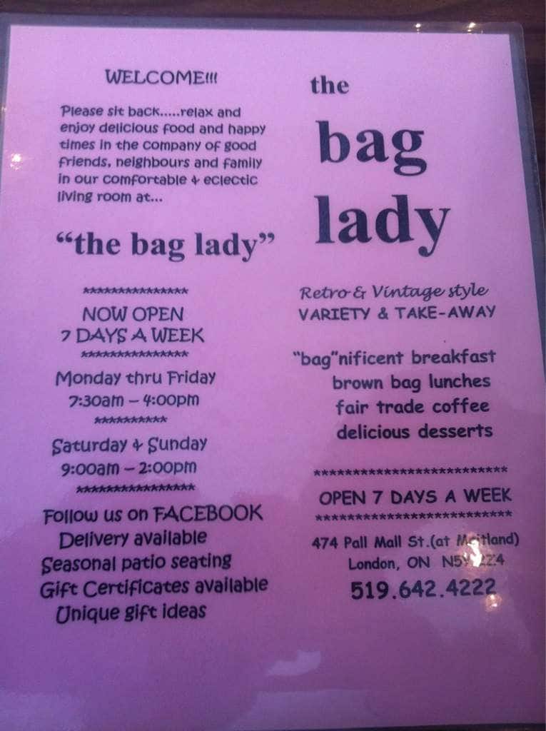 Menu of The Bag Lady photo3