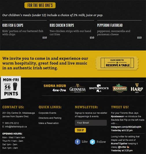 Menu of Failte Irish Pub photo9