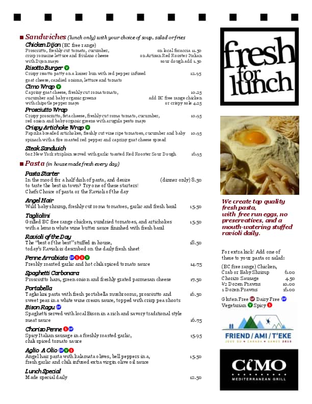 Menu of Cimo Mediterranean Grill photo3