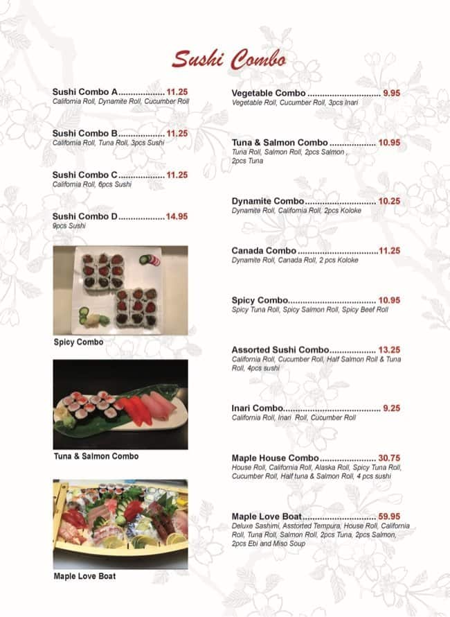 Menu of Maple Sushi Japanese Restaurant photo11