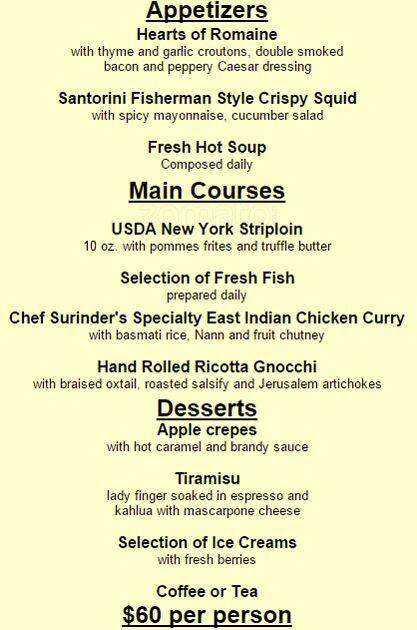 Menu of Olivers Of Oakville photo9