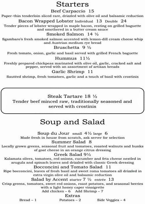 Menu of Accent European Lounge photo2