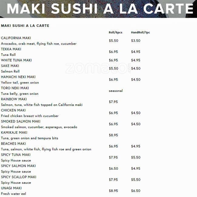 Menu of Yumei Sushi photo17