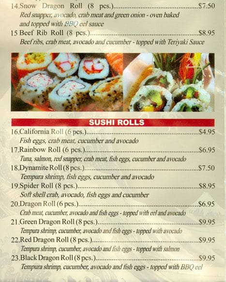 Menu of Echo Sushi photo3